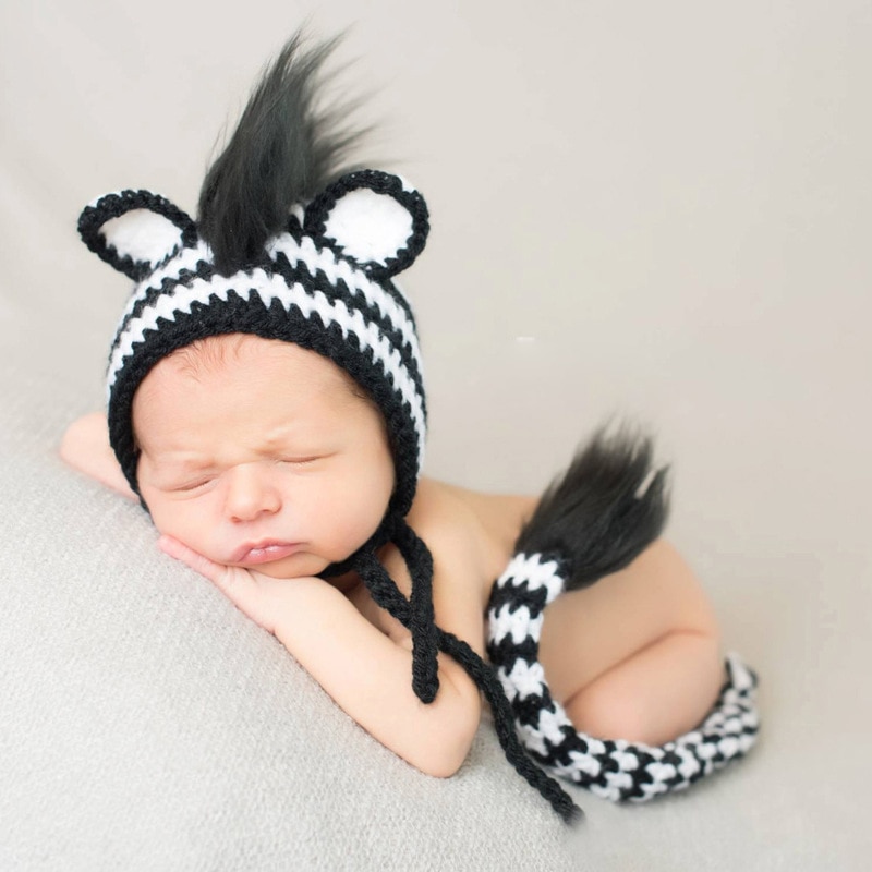 Infant Lion Costume Knitted Material with Fur